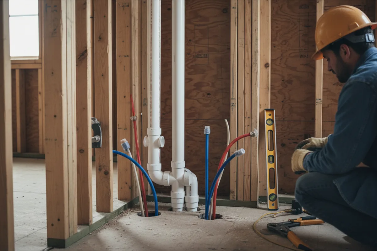 Drain and supply rough-in during Leak Detection in Kansas City